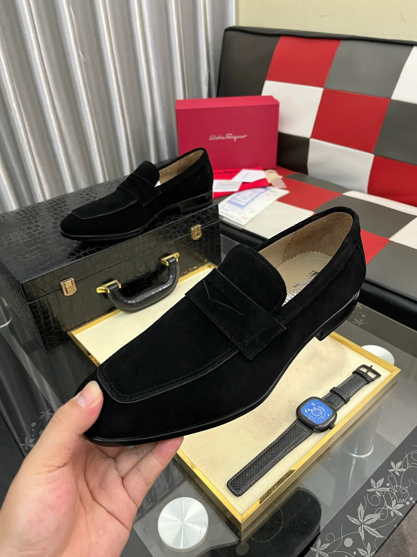 Men's shoes 💰600⌚️⌚️[Salvatore Ferragamo] Ferragamo business leather shoes, 1:1 top purchasing quality, imported selected original calfskin for the uppers, imported original soft water-dyed cowhide for the inner feet, imported original customized Italian handmade lightweight foam outsole, size: 39-44 5️⃣ options available